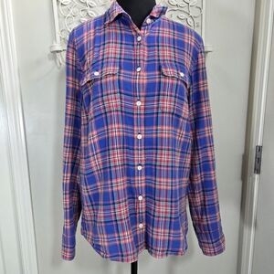 J. Crew Men's Blue Plaid Shirt Size 8